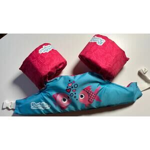 Stearns Puddle Jumper Swimming Life Vest Jacket 30-50 Lbs. Coral Fish. EUC